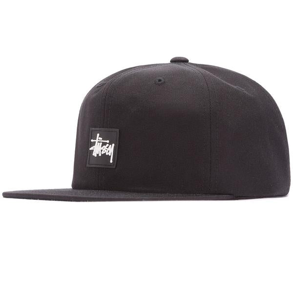 STUSSY STOCK RUBBER PATCH CAP BLACK 131786