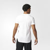 ADIDAS ATHLETICS ESSENTIALS DROPTAIL 3-STRIPES TEE WHITE BQ1548