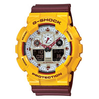 CASIO G-SHOCK GA-100CS-9A YELLOW/BURGUNDY